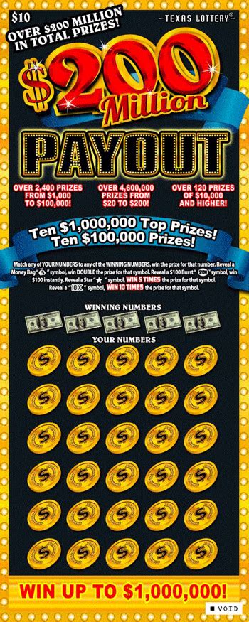 texas lottery scratch off tickets current list
